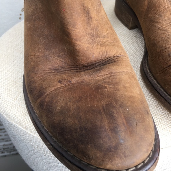 Madewell Women's Approx. Size 7.5 The Biker Boot Distresses Apple Butter Brown - Picture 12 of 16